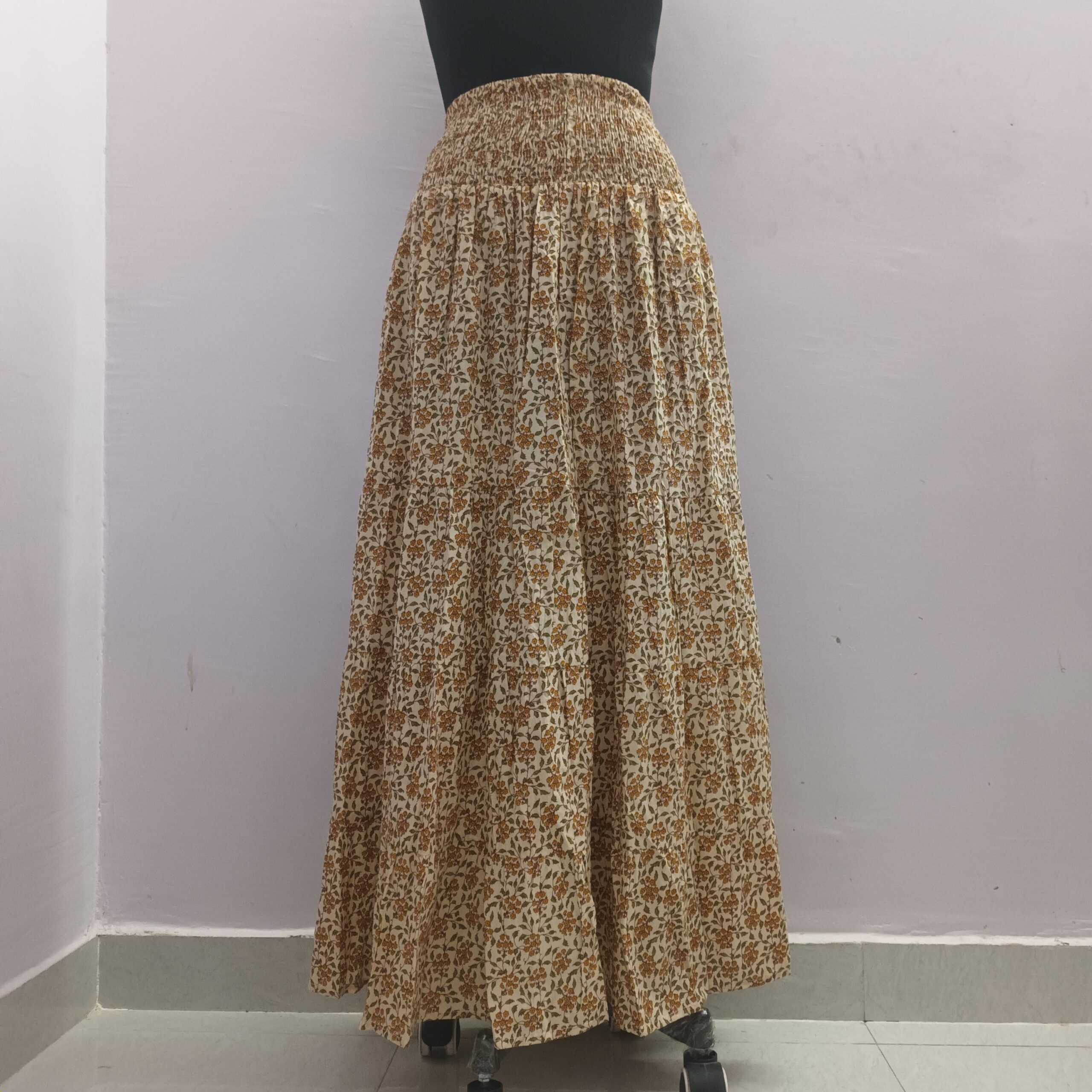 High Quality Cotton Maxi Skirt for Women Long Screen Printed Waist Sewing Pattern Design for Smoking ODM Supply - Image 2