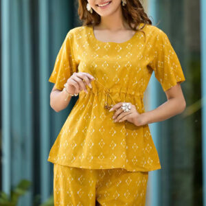 Custom Printed 2 Piece Shorts Set for Women Three Quarter Sleeve Elastic Waist Pants 100% Cotton Summer Nightwear Factory