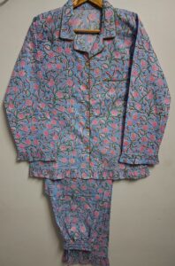 Fashionable Women Pajama Set with Floral Pattern Long Sleeve Top and Full Length Bottoms Soft and Breathable for Nightwear