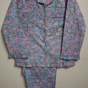 Fashionable Women Pajama Set with Floral Pattern Long Sleeve Top and Full Length Bottoms Soft and Breathable for Nightwear