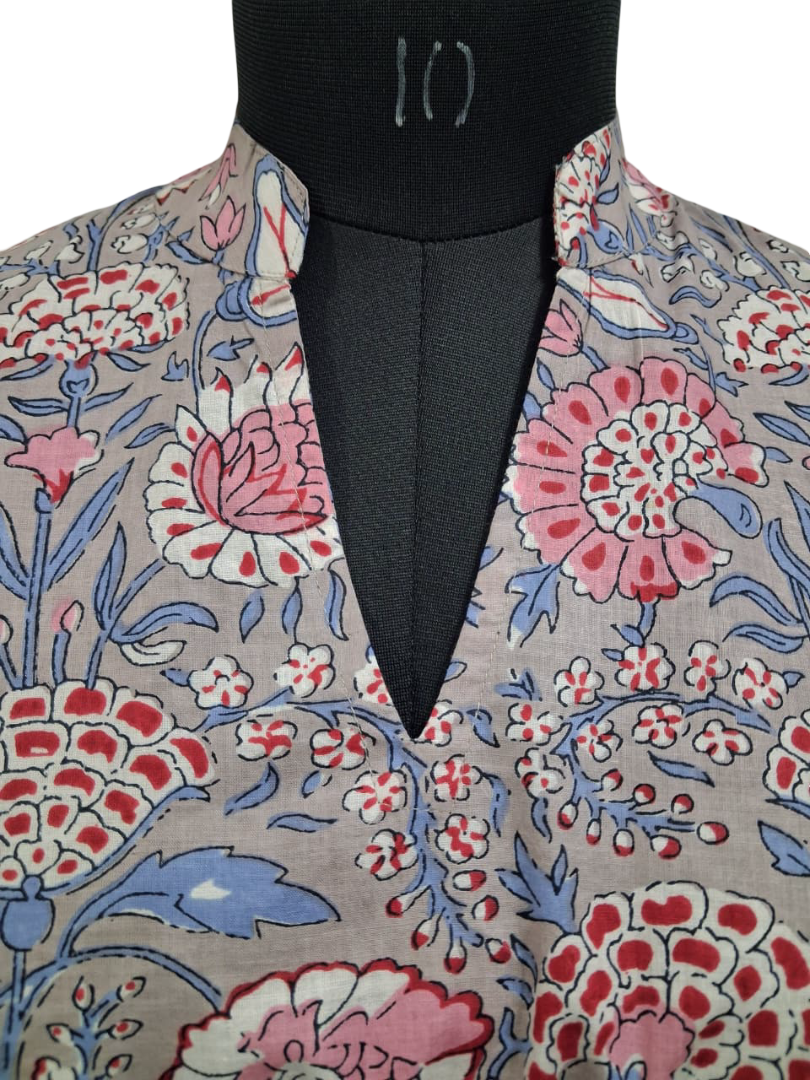 Floral Printed Tiered Cotton Midi Dress - Image 4